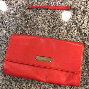 DKNY Leather Shoulder Bag in Red